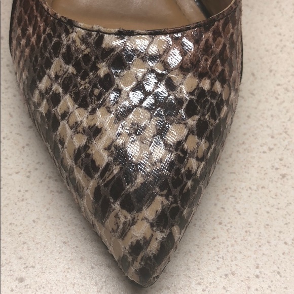 🆕 Ellen Tracy snakeskin patent leather sling back - Picture 4 of 8